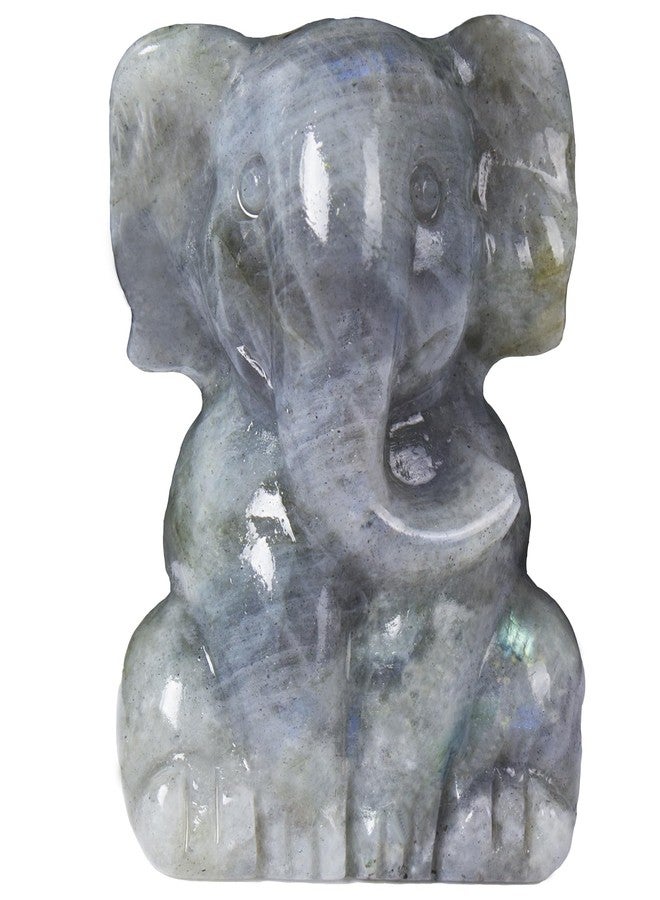 Ytbeoxk 2 Inch Crystal Elephant Decor Statues, Labradorite Cute Sitting Elephant Figurines, Reiki Healing Crystal Carved Animal Statues, Home Office Desk Hand Carved Decor Gifts for Women - Image 1
